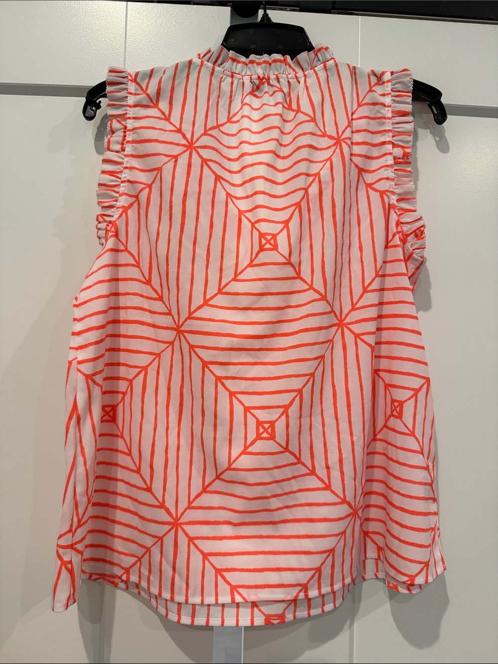 Vineyard Vines Coral & White Tassel Ruffle Tank Top - Picture 4 of 4